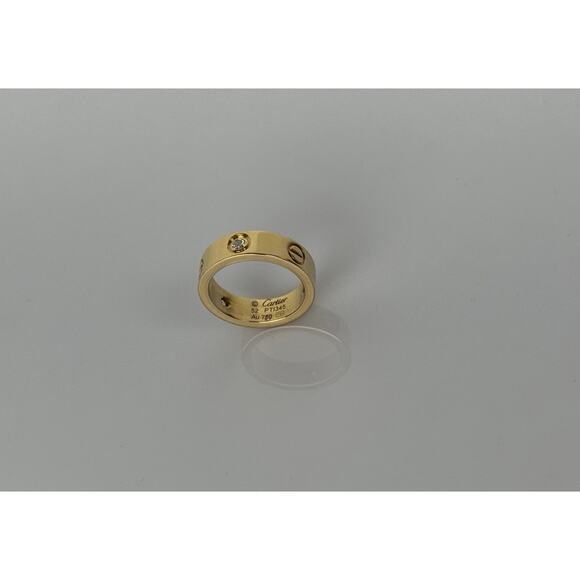 Cartier Love Classic 3-Diamond Band Ring in 18K Yellow Gold, Size 6 - Picture 1 of 11